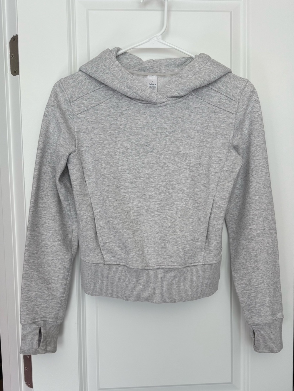 Ivivva by Lululemon Girls Gray Crop Fleece Hoodie Size 10